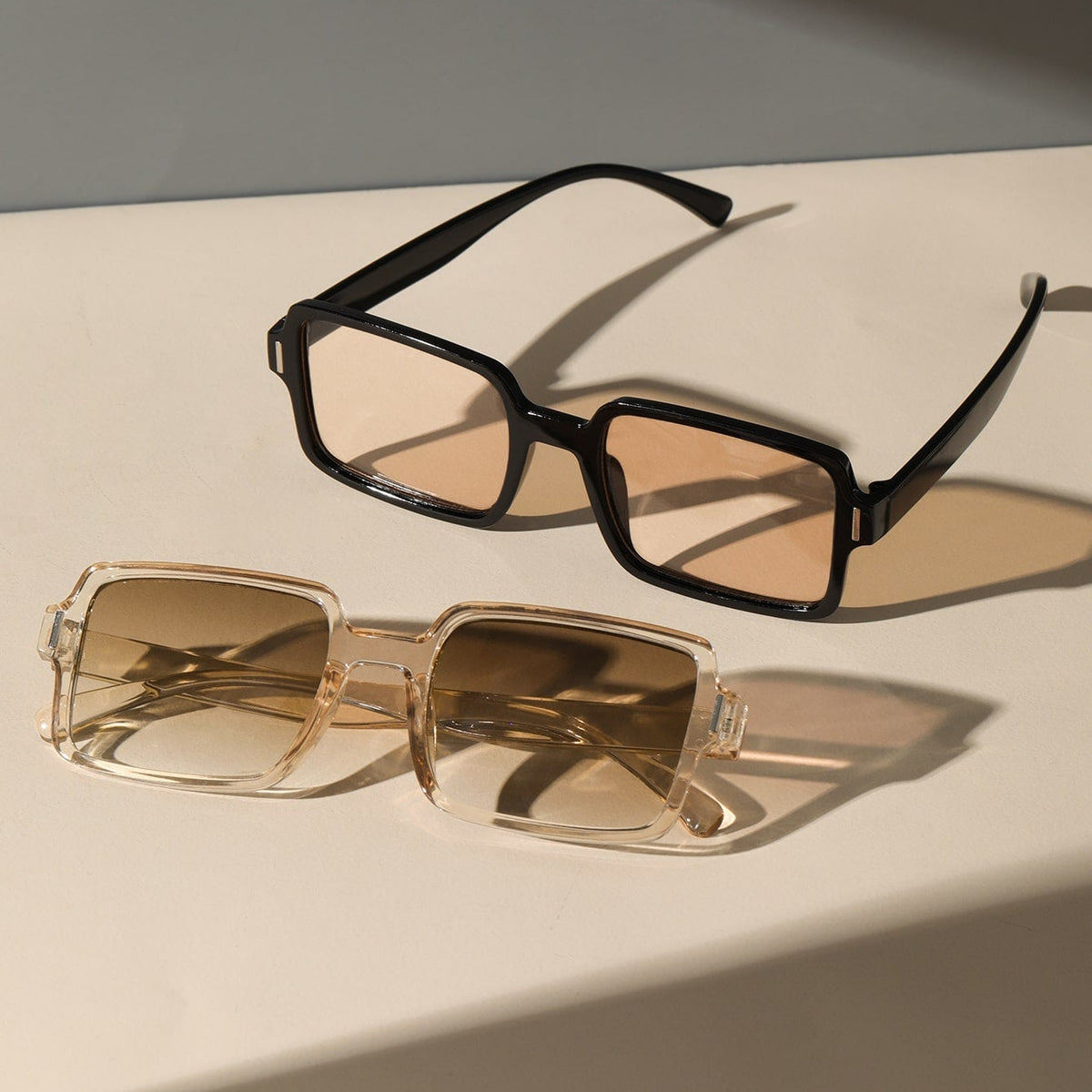 2 Paar Mode Brille mit quadratischem Rahmen, Schildpatt