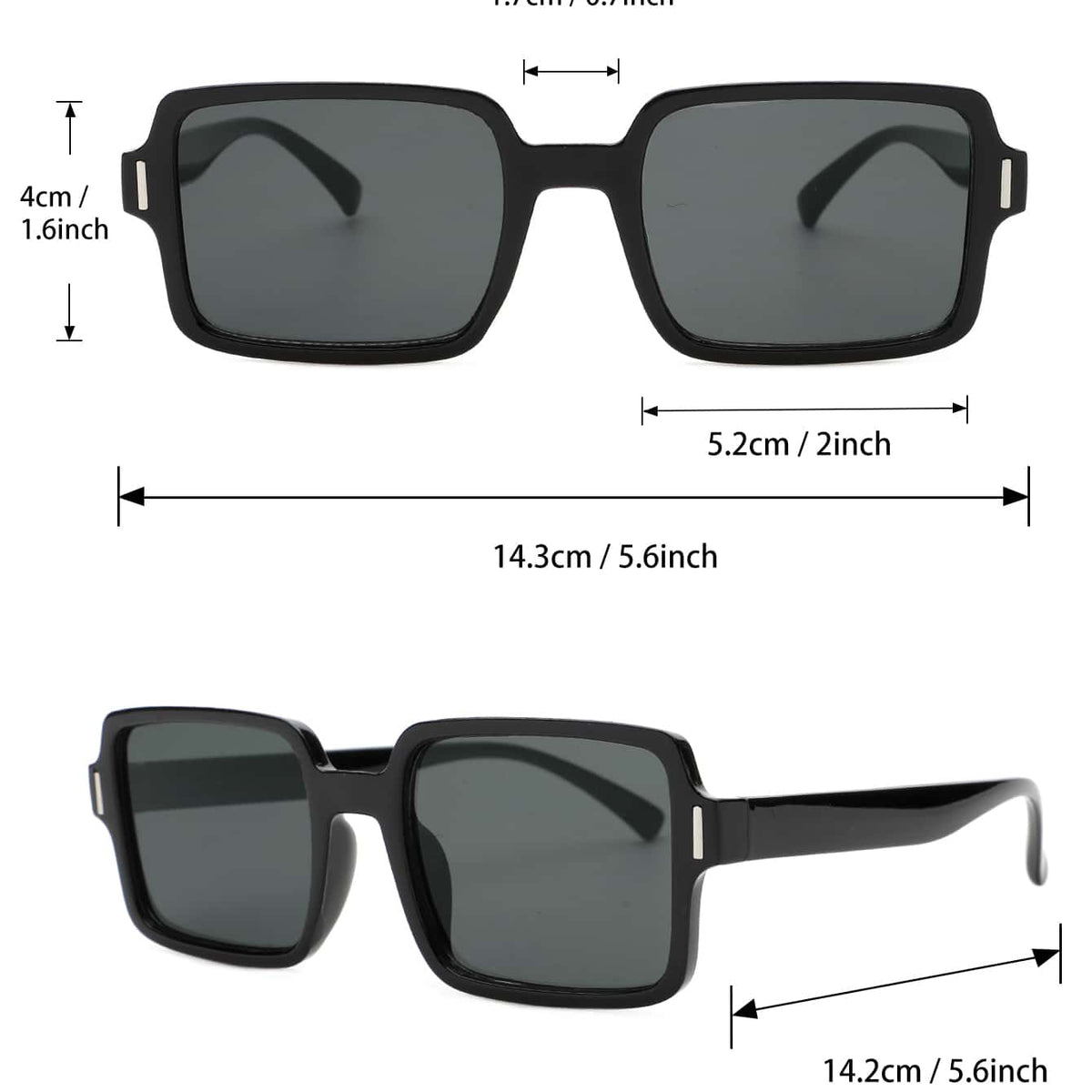 2 Paar Mode Brille mit quadratischem Rahmen, Schildpatt