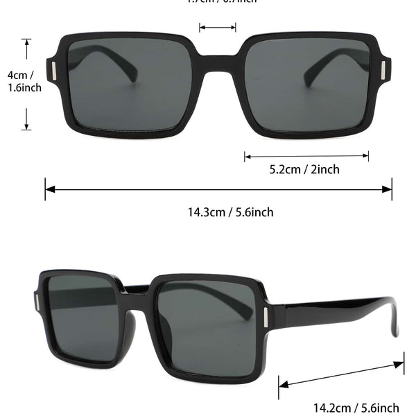 2 Paar Mode Brille mit quadratischem Rahmen, Schildpatt
