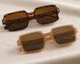 2 Paar Mode Brille mit quadratischem Rahmen, Schildpatt