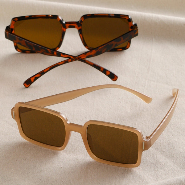 2 Paar Mode Brille mit quadratischem Rahmen, Schildpatt