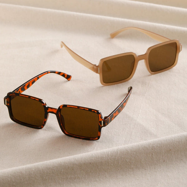 2 Paar Mode Brille mit quadratischem Rahmen, Schildpatt