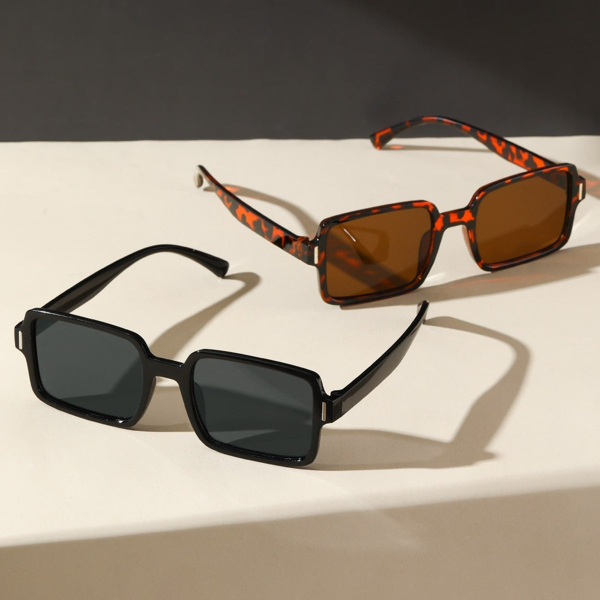 2 Paar Mode Brille mit quadratischem Rahmen, Schildpatt