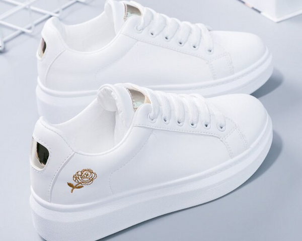 Rosa™  | Blumen Sticken Turnschuhe