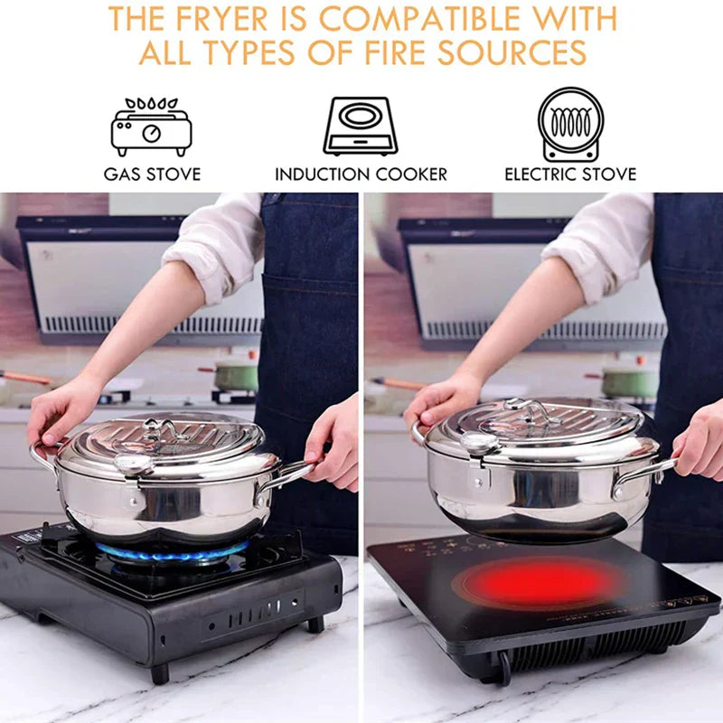TempuraElite™ - Perfekte Tempura-Fritteuse mit Thermometer [Letzter Tag Rabatt]